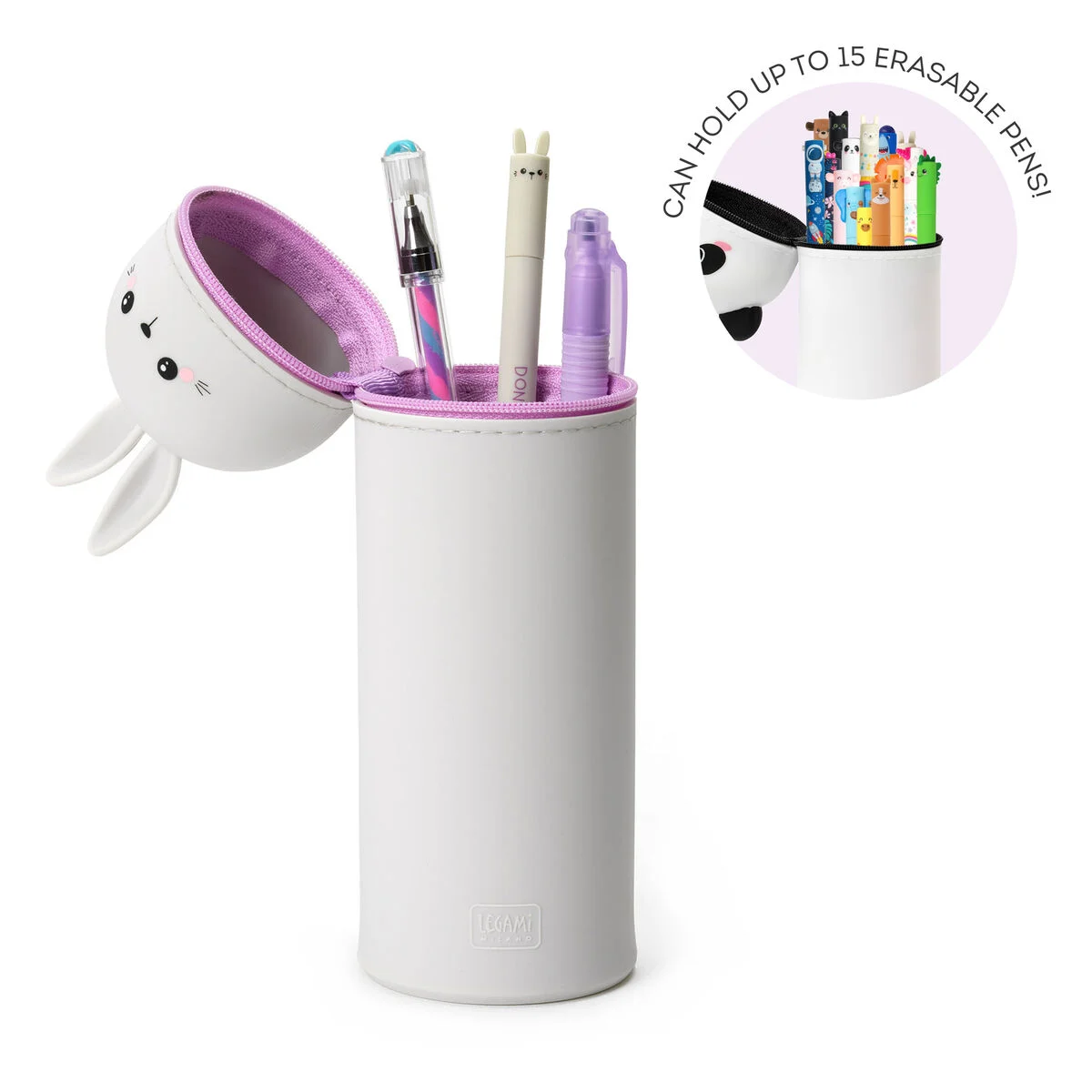 2-in-1 Silicone Pencil Case - Bunny - Image 4