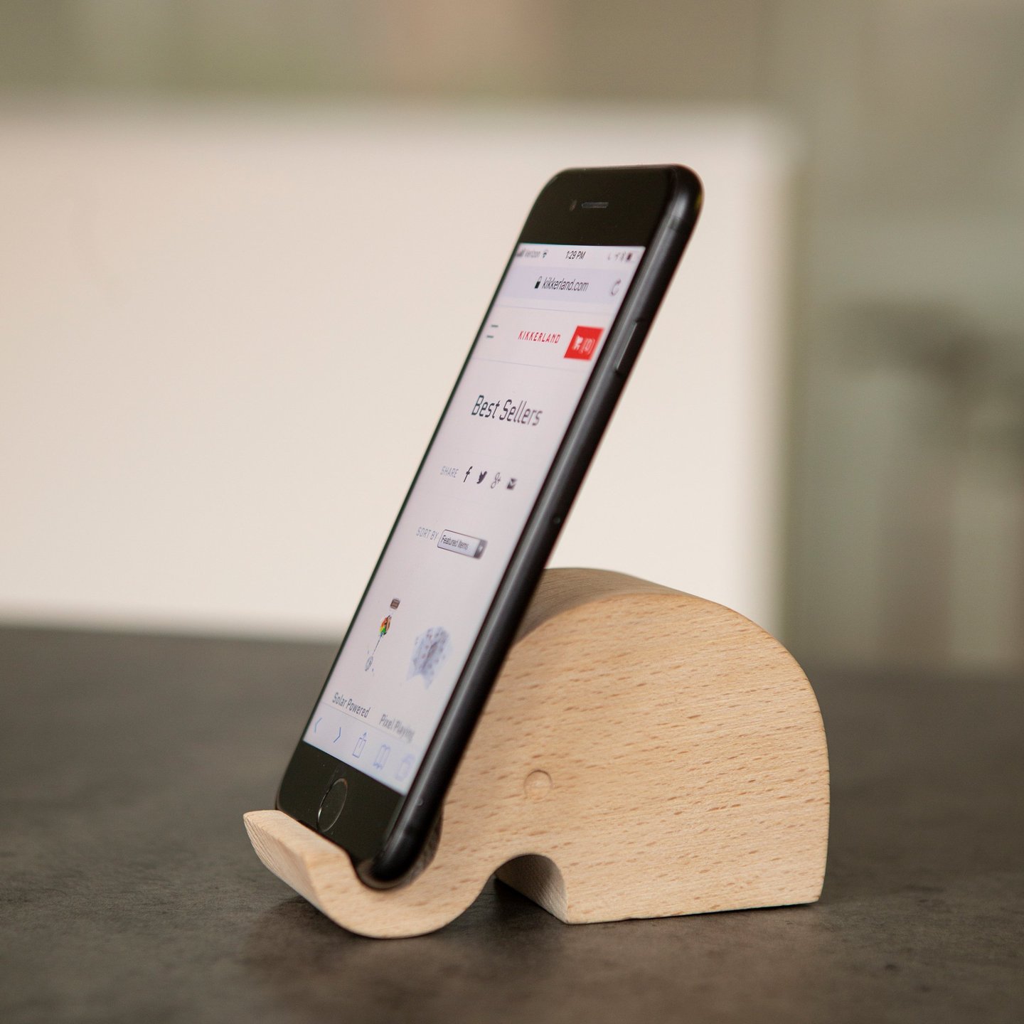 Elephant Beechwood Phone Stand - Image 3