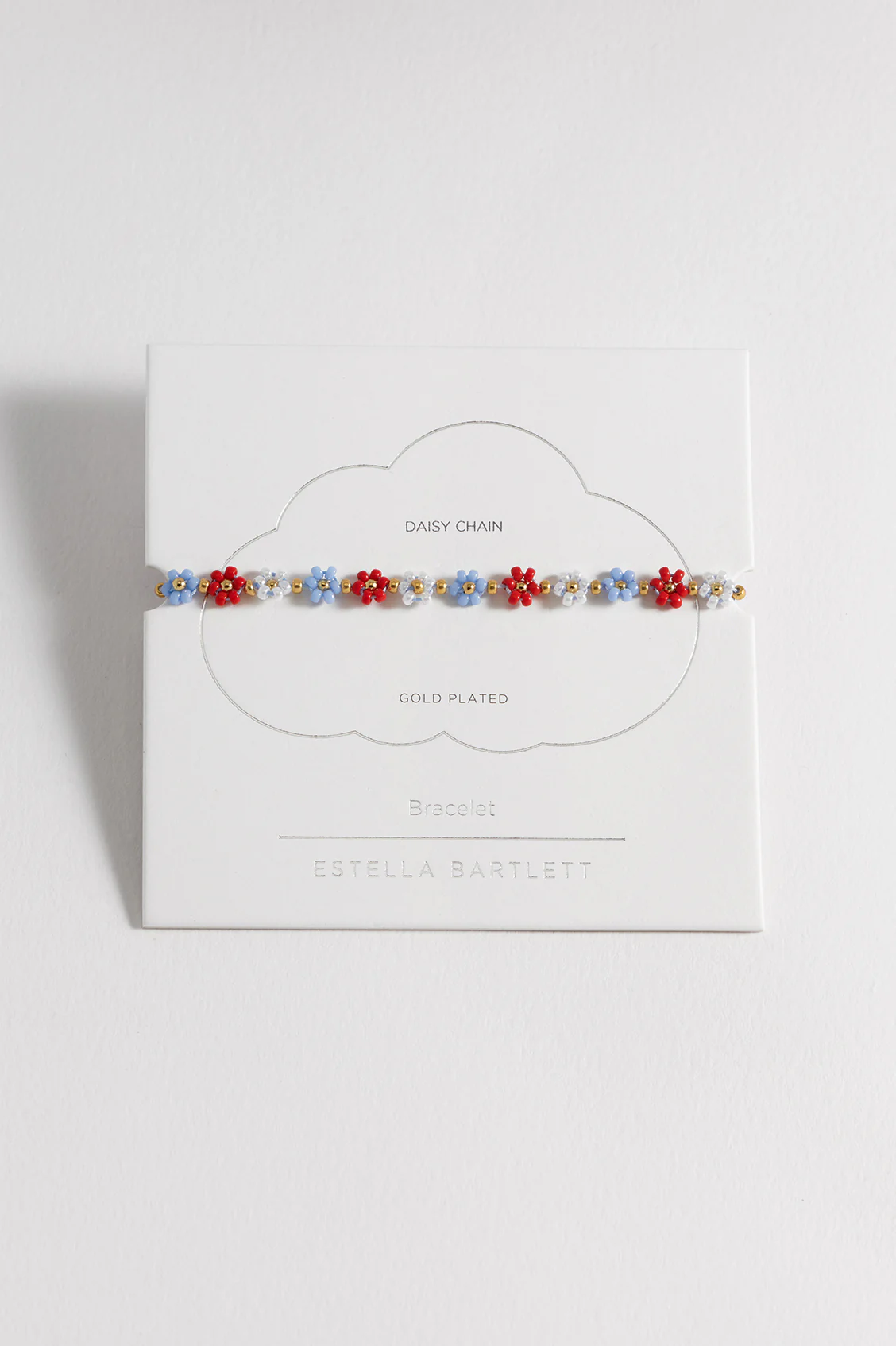 Red, Blue & White Daisy Chain Bracelet