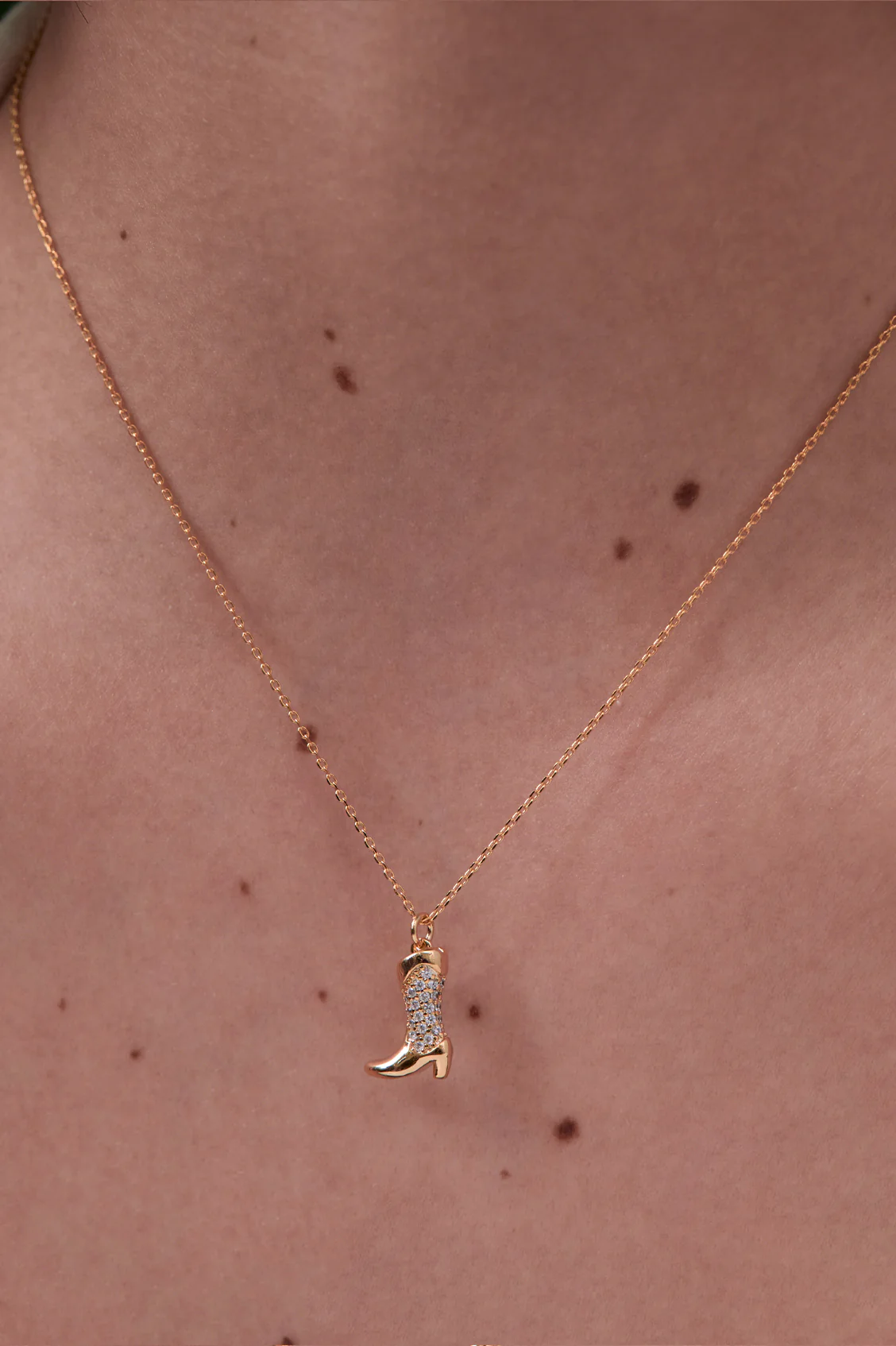 Pave Cowboy Boot Necklace - Image 2