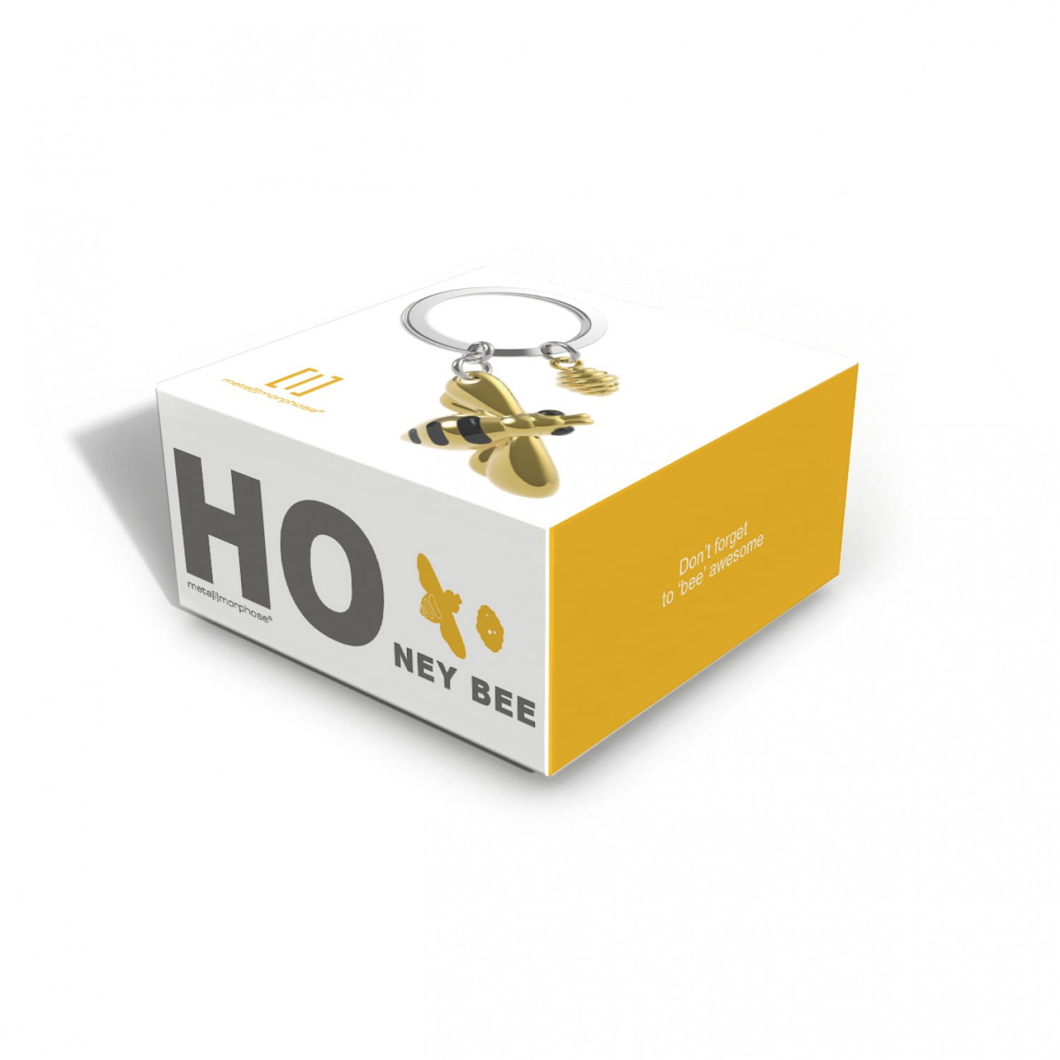 Gold & Black Bee & Honey Keyring - Image 2