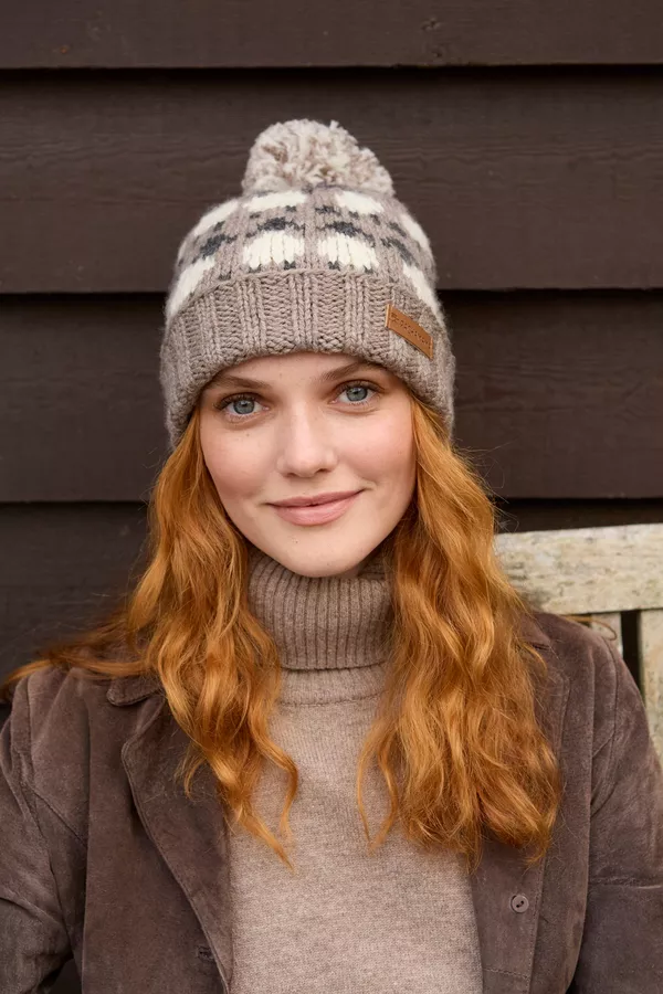 Merino Sheep Bobble Beanie Mushroom - Image 2
