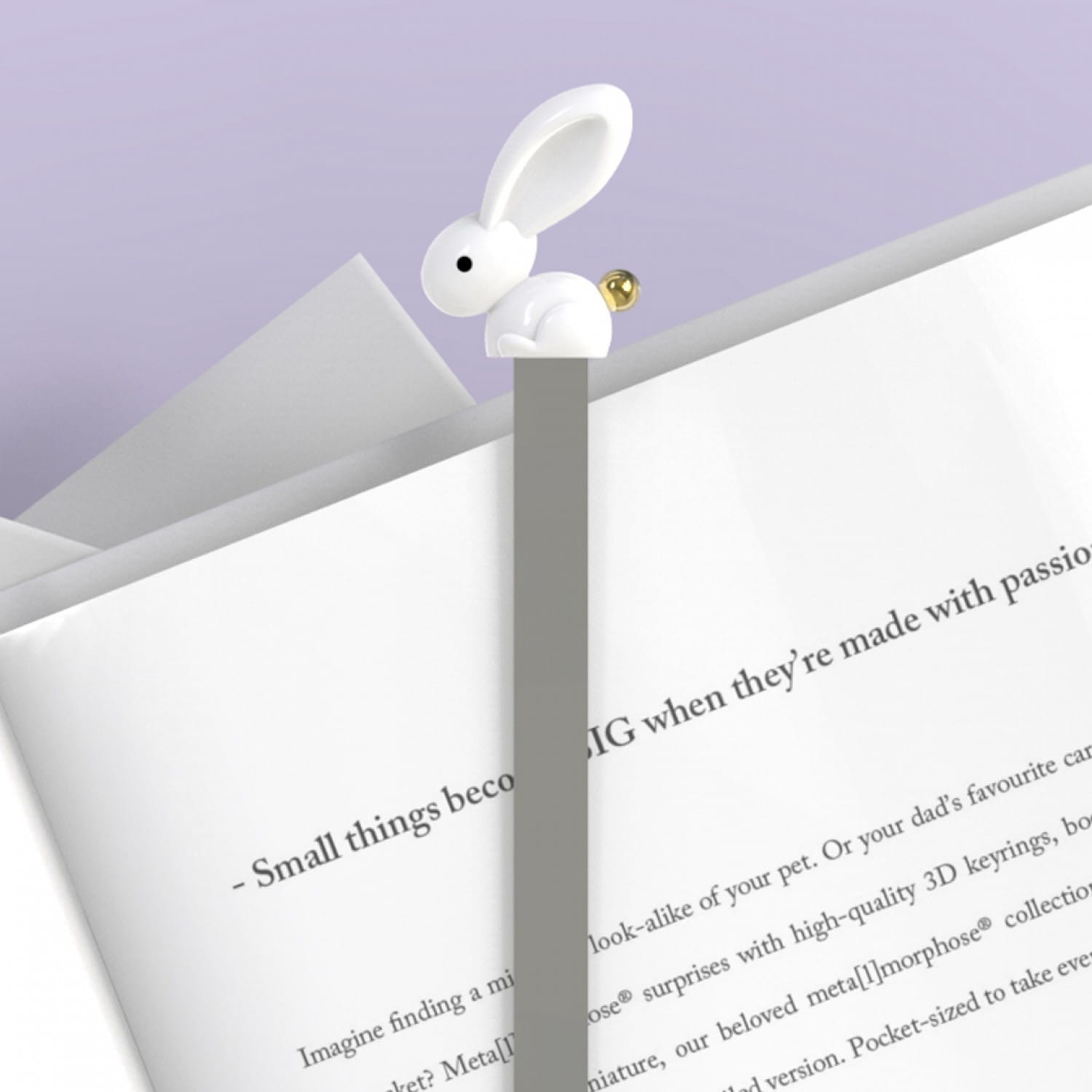 White Bunny Bookmark - Image 2