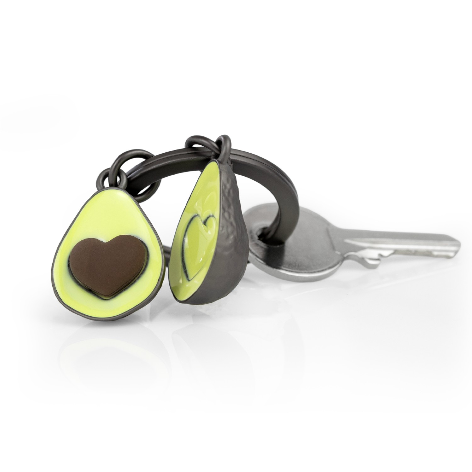 Green Avocado With Heart Seed Keyring - Image 2