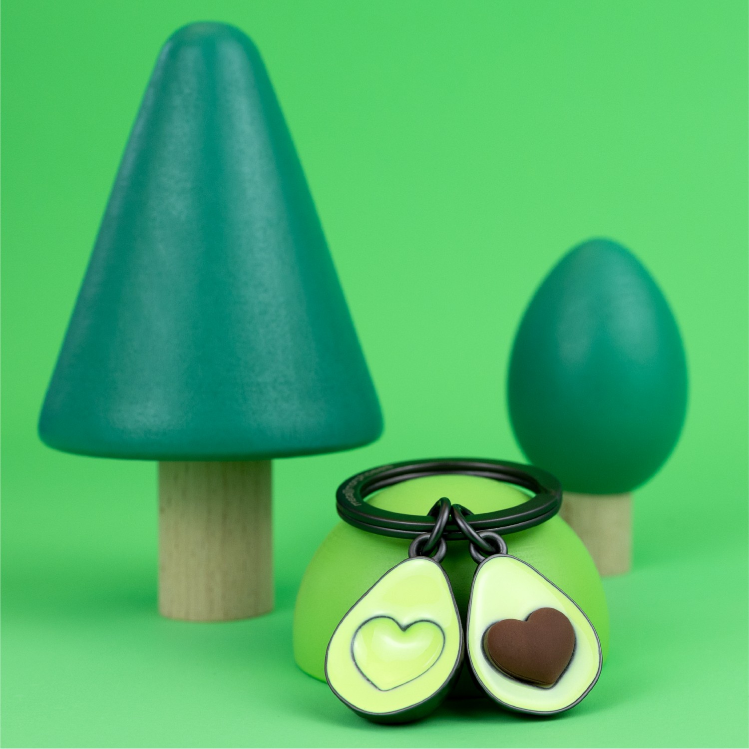 Green Avocado With Heart Seed Keyring - Image 5