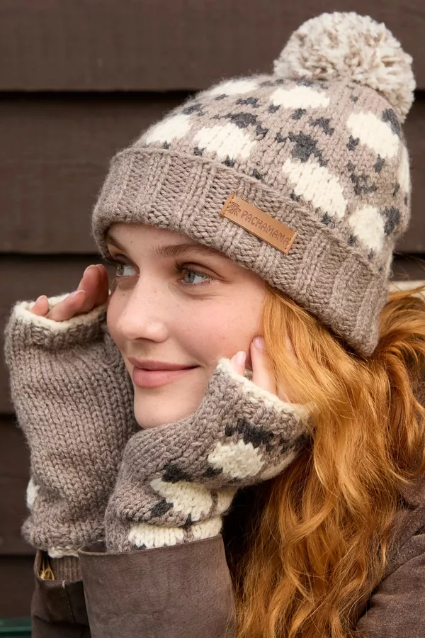 Merino Sheep Bobble Beanie Mushroom