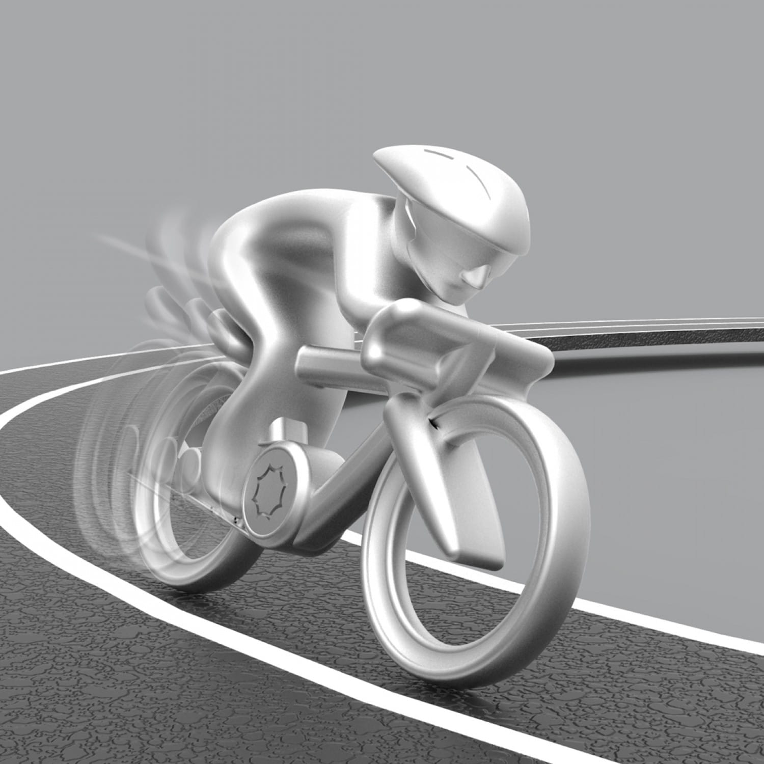 Silver Cyclist Keyring - Image 3